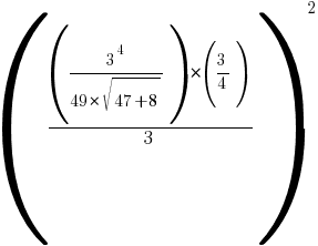 ({({ 3^4/{49*sqrt{47+8}}})*(3/4)}/3) ^2